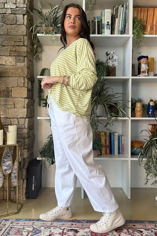  Perfect Breton V Long Sleeve Top Soft Lime /15